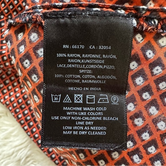 Anthropologie Maeve Top Carter Blouse Button Front Tie Waist 3/4 Sleeve Floral 4 - Picture 9 of 12